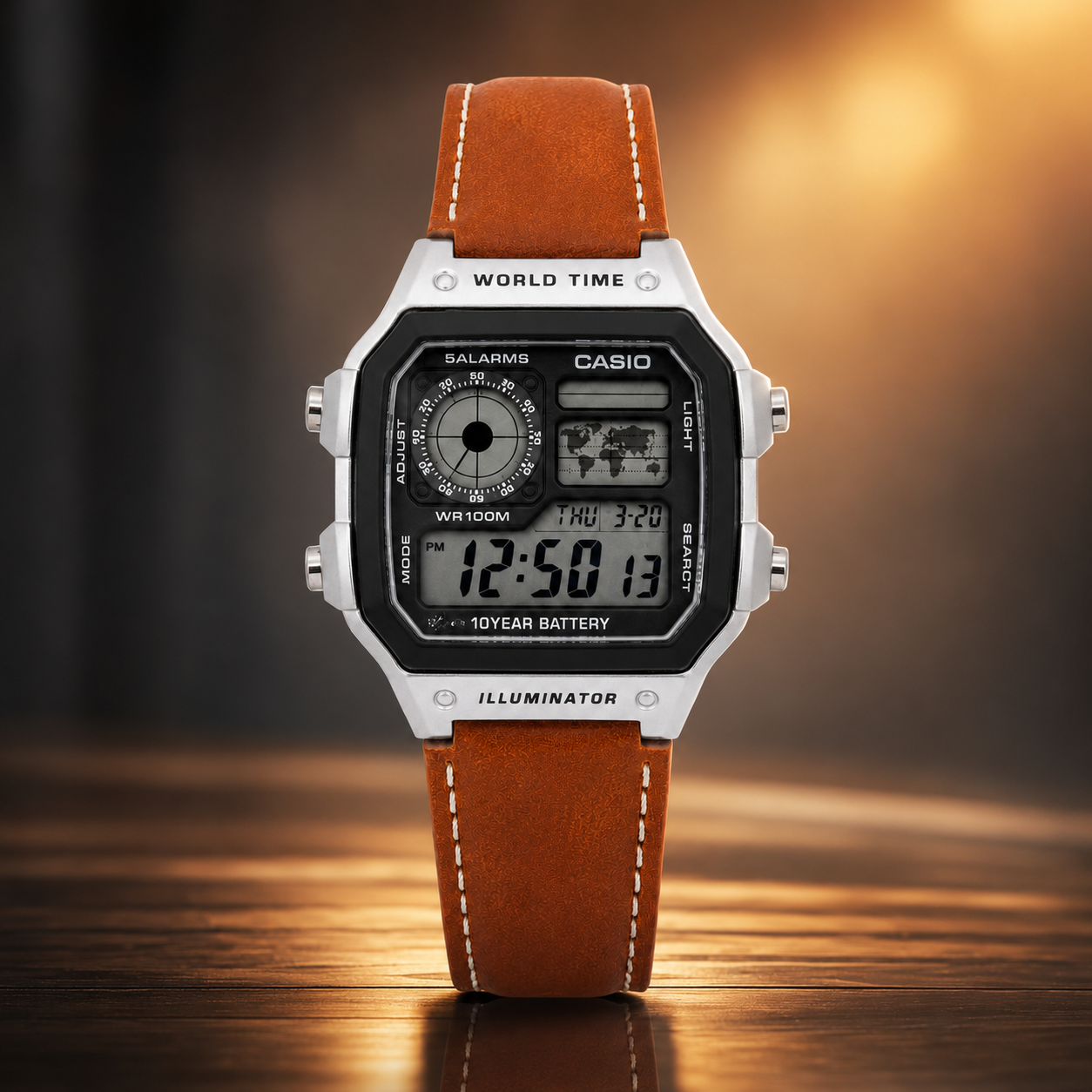 CASIO ILLUMINATOR LEATHER STRAP PREMIUM WATCH - Image 4